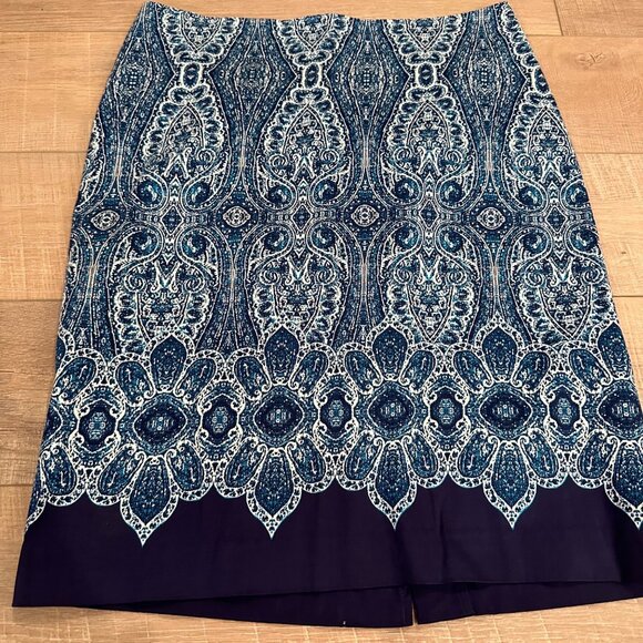 TALBOTS WOMENS BLUE PULL ON SKIRT SIZE 12 - Picture 2 of 8